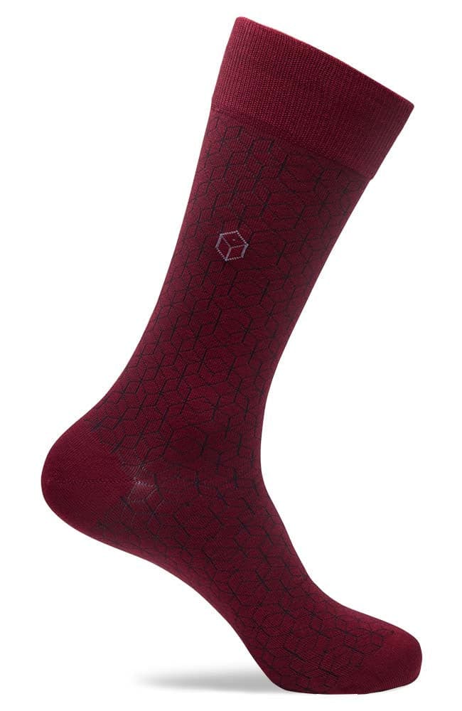 Mens 3D Cube Pattern Socks