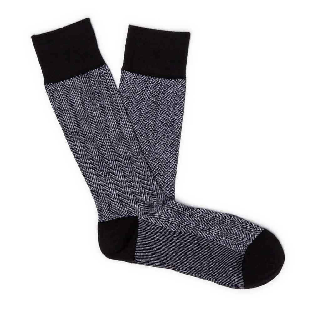 Herringbone Patterned Cotton Blend Socks