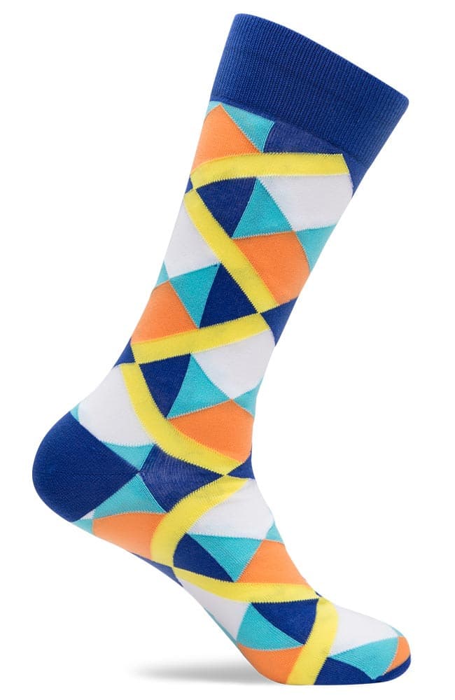 Mens Colorful Crazy Zag Dress Socks