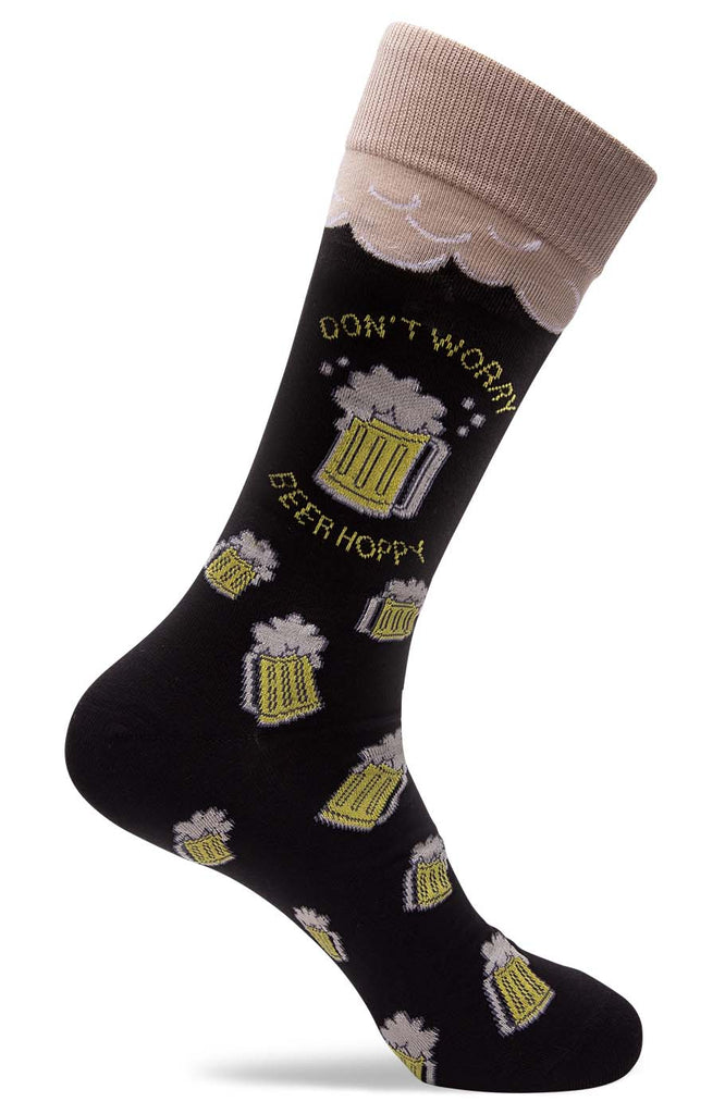 Mens Beer Motif Dress Socks