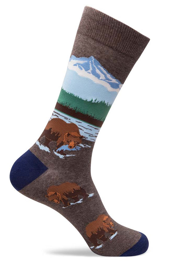 Mens Brown Bear Socks
